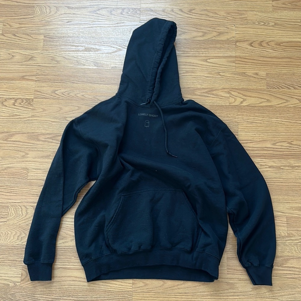 LONELY GHOST- text me when home. Size L. black and black. Worn twice